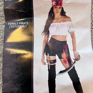 Halloween Women's Pirate Costume Kit - White and Black for costume events